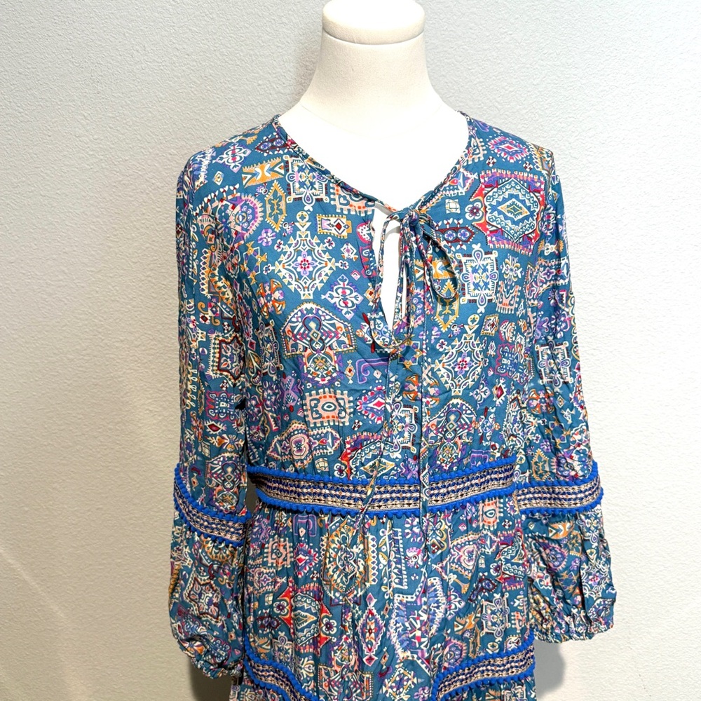 Luna Llena XL Paisley Long Sleeve Dress - Picture 2 of 7